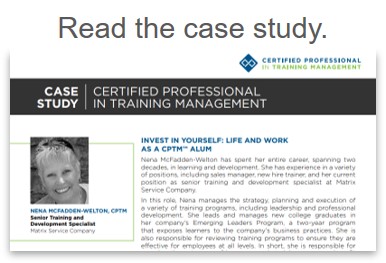 Read the Certified in Training Management Case Study
