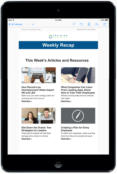 Training Industry Weekly Newsletter email